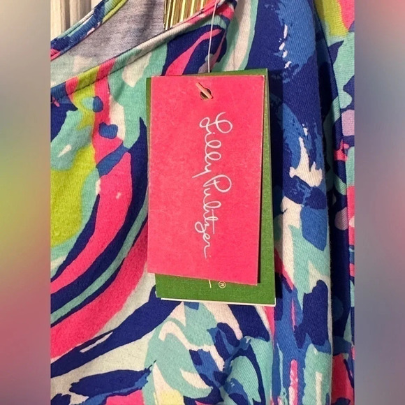 LILLY PULITZER RARE Sm Britta Top One Shoulder Drape Cape Dolman SAMPLE Resort - Picture 3 of 10